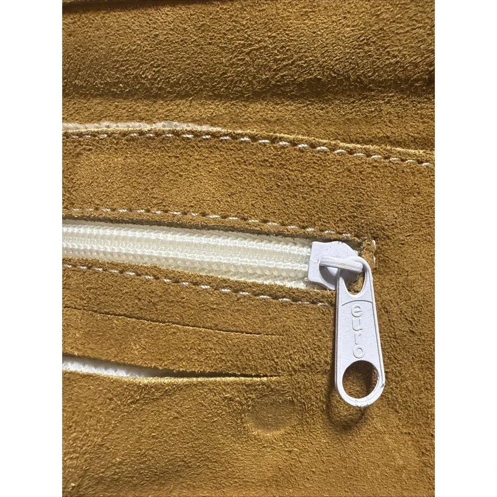 Suede Leather Euro Wallet Flower Contrast Stitching Fold‎ Mirror Zipper Colorful